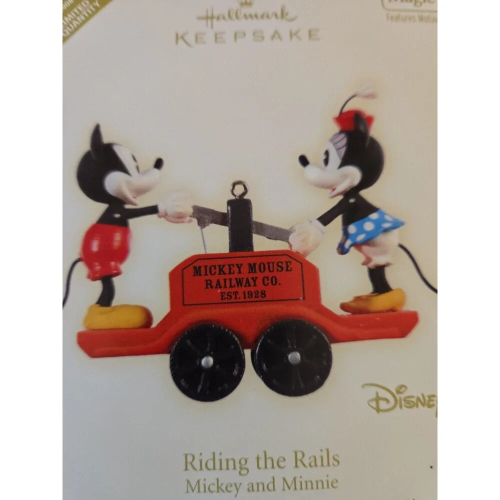 HALLMARK 2008 RIDING THE RAILS MICKEY AND MINNIE DISNEY ORNAMENT